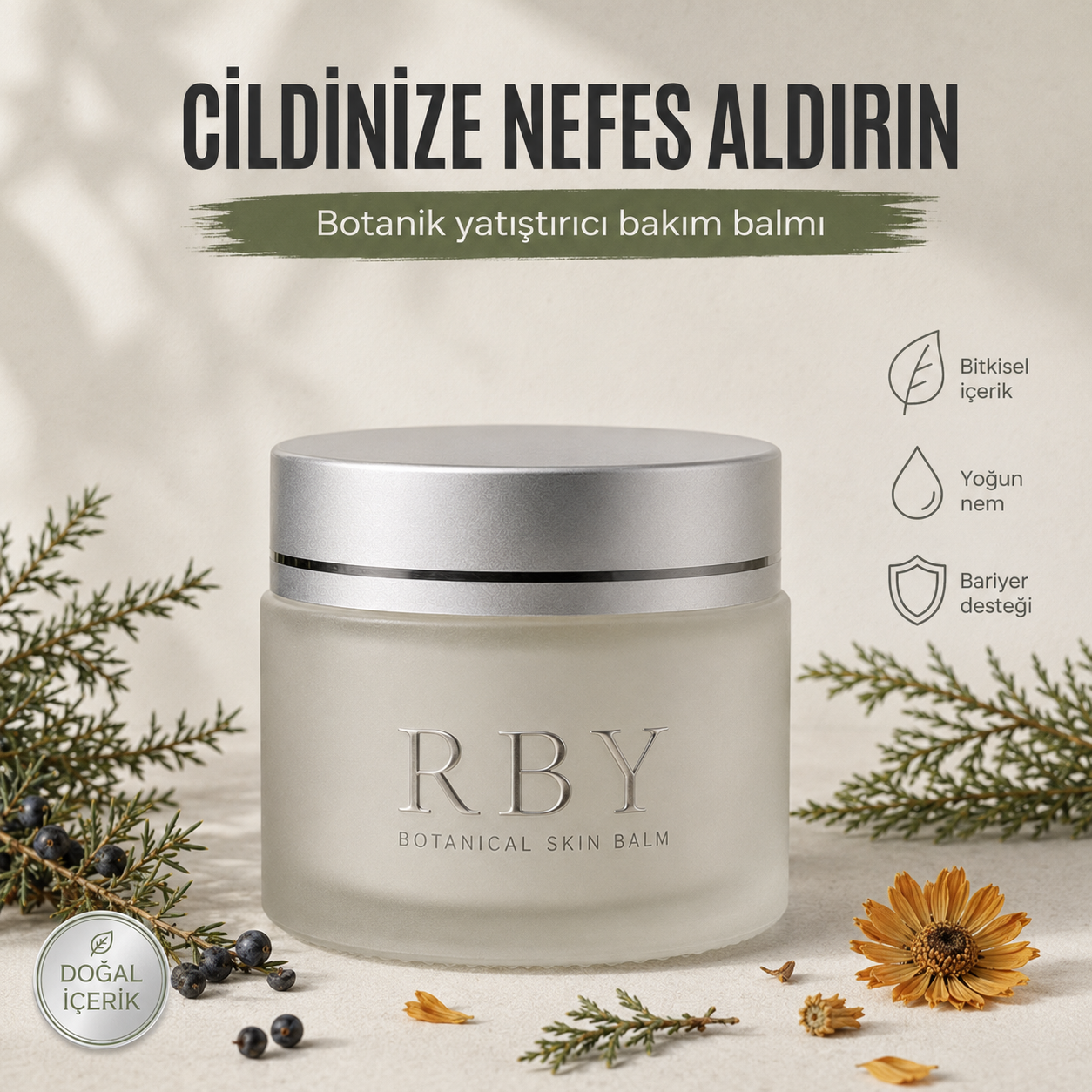 RBY Botanik Cilt Balmı Yatıştırıcı Bakım Kremi 50 ml