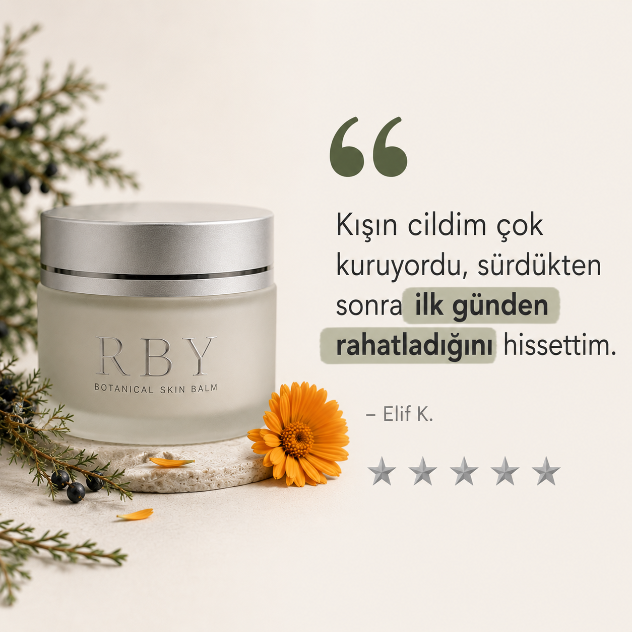 RBY Botanik Cilt Balmı Yatıştırıcı Bakım Kremi 50 ml